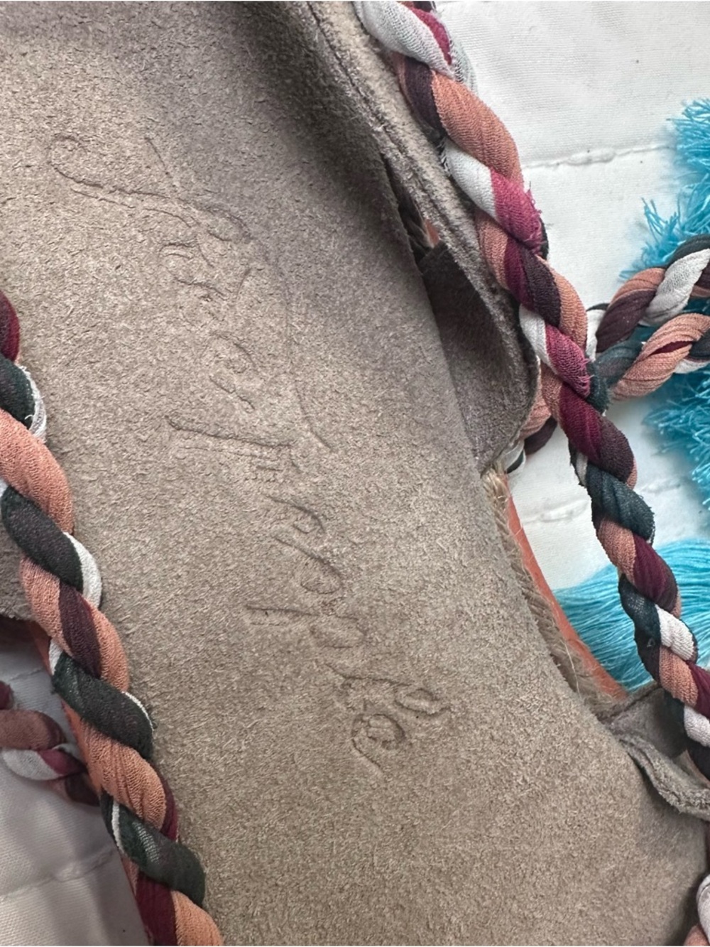 NWOB Free People Multicolor Pom-Pom Wrap Lace-Up Sandals - Picture 4 of 13